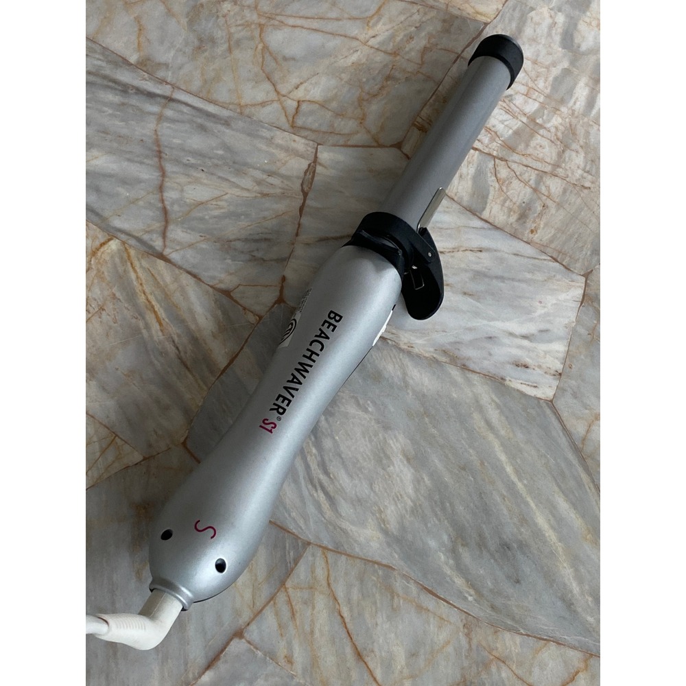 Beachwaver S1 Rotating Curling Iron Silver Black Ceramic Hair Styling Tool